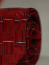 Red Geometric Skinny Necktie