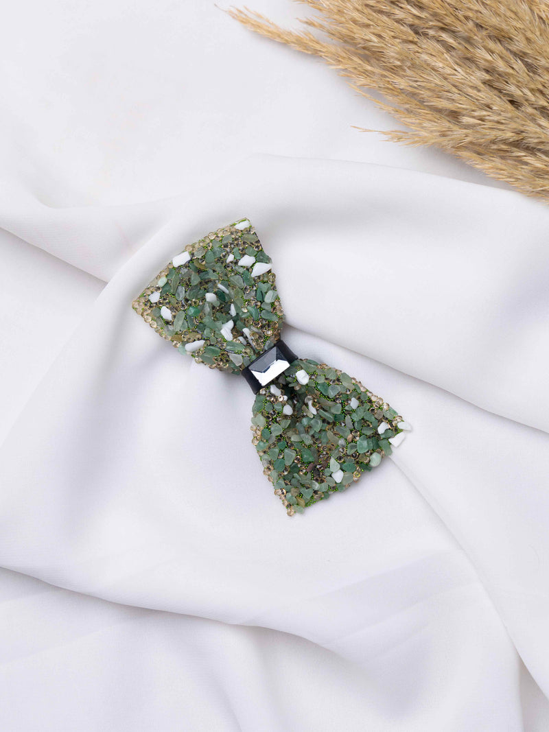 Emerald Crystal Gemstone Bowtie
