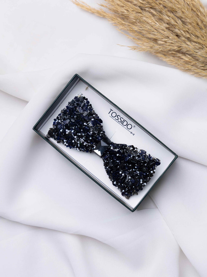 Midnight Onyx Beaded Bowtie