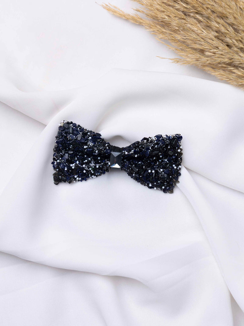 Midnight Onyx Beaded Bowtie