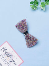 Lilac Dusk Glitter Bowtie