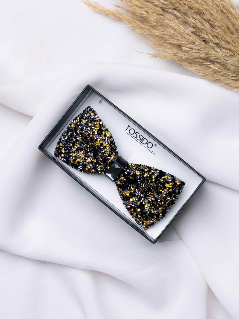 Midnight Gold Gemstone Bowtie