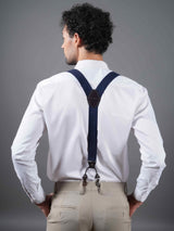 Refined Navy Blue Suspender