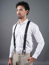 Black Dotted Elastic Suspender