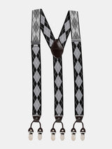 Grey & Black Checkered Suspender 