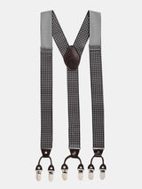 Black Geometric Suspender with Vegan Leather Patch