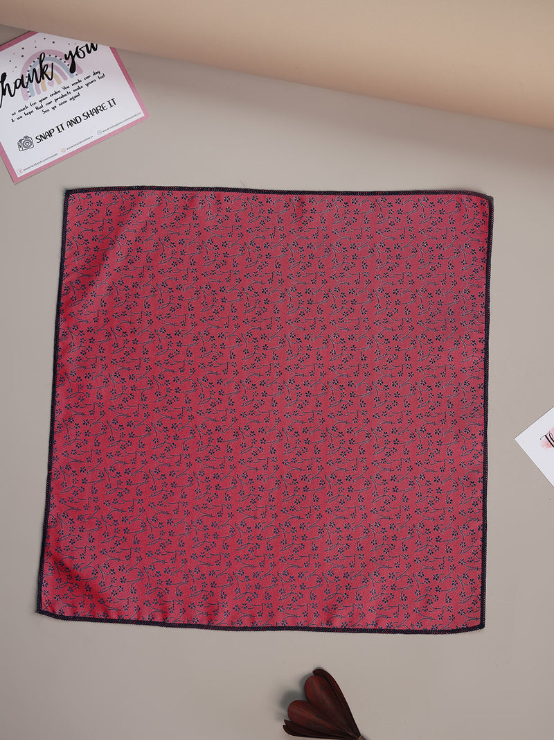 Pink Floral Jacquard Pocket Square