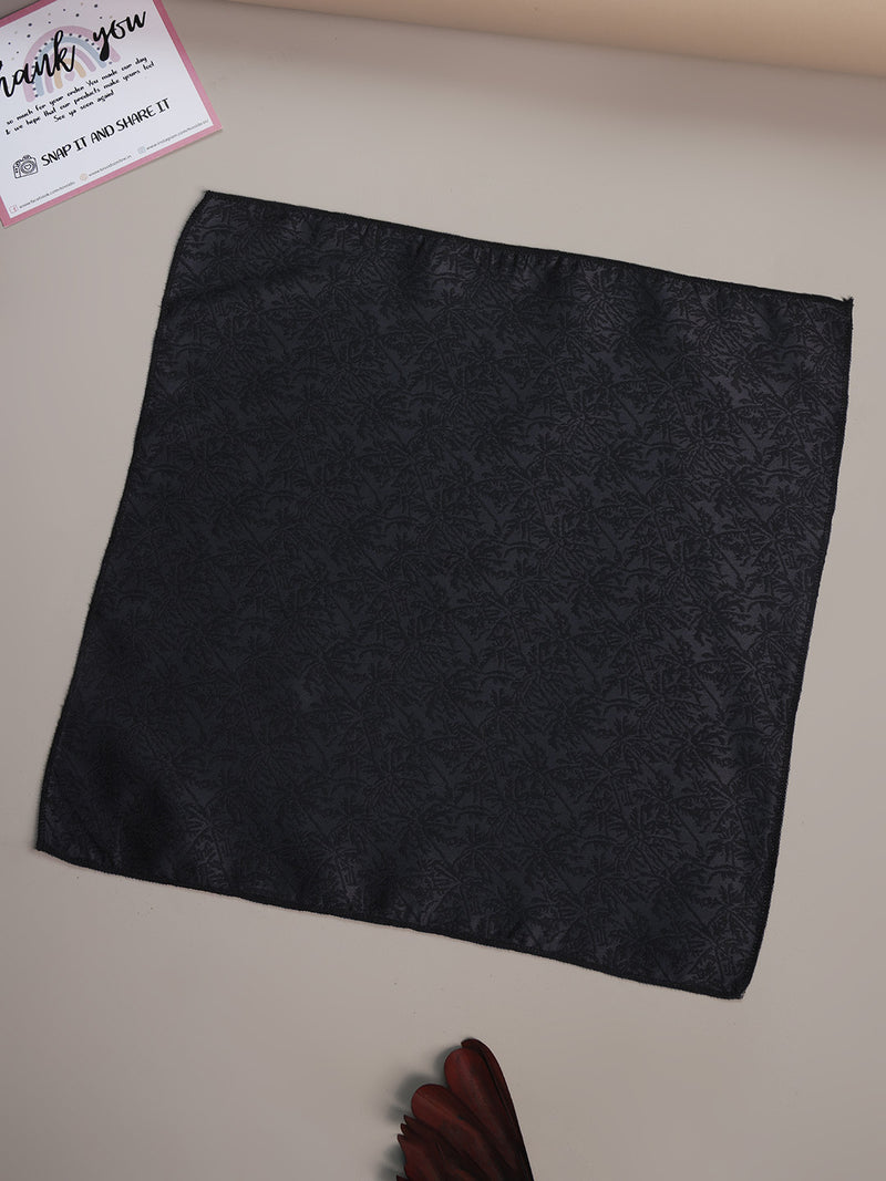 Dark Grey Floral Jacquard Pocket Square