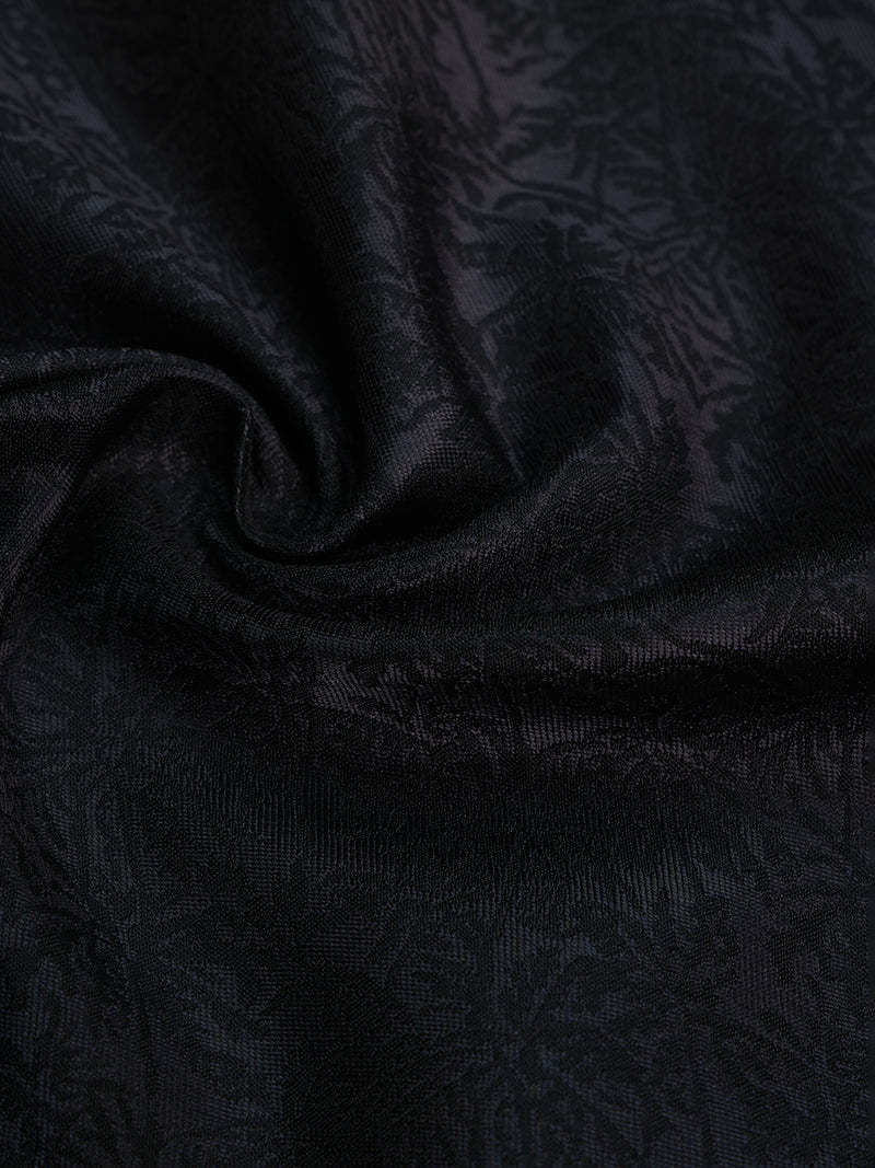 Dark Grey Floral Jacquard Pocket Square