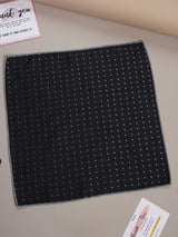 Black Geometric Jacquard Pocket Square