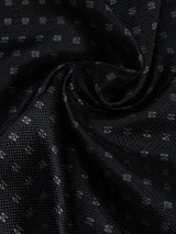 Black Geometric Jacquard Pocket Square