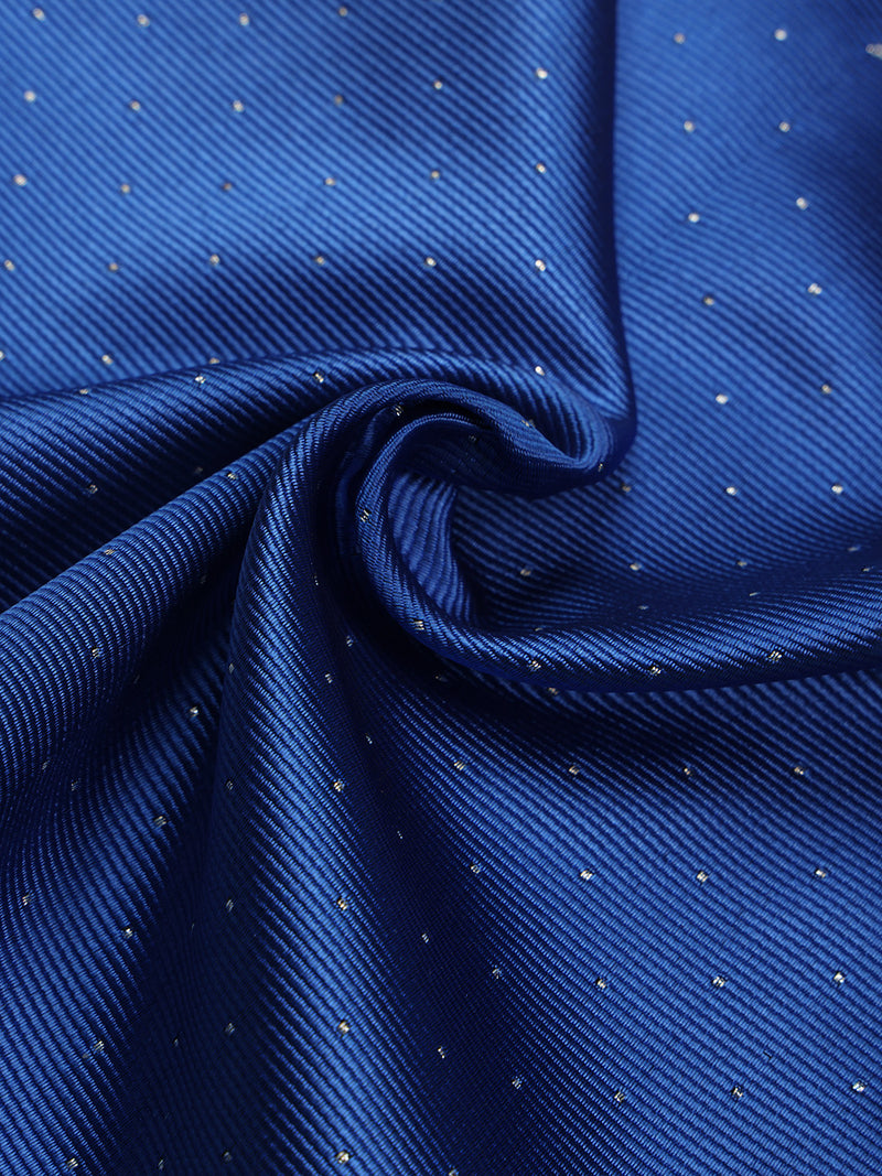 Blue Geometric Jacquard Pocket Square