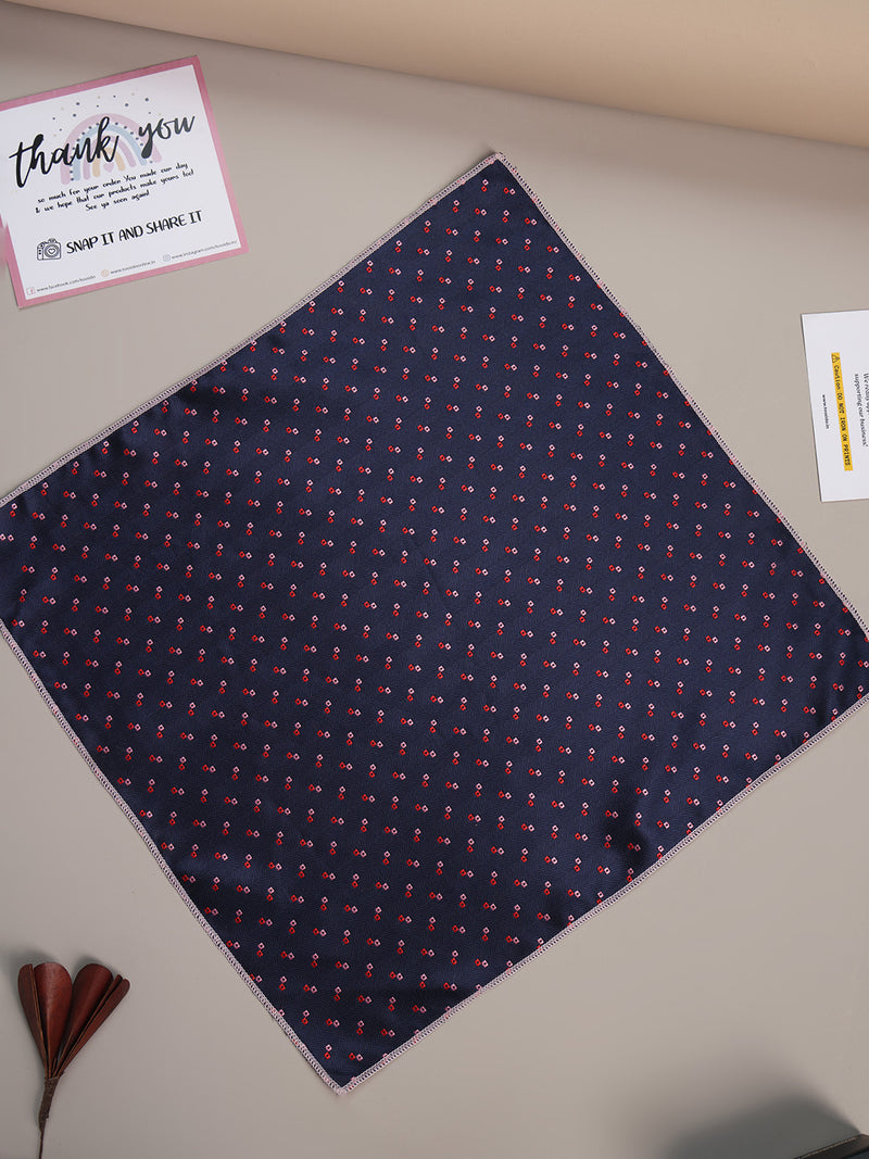 Blue Geometric Jacquard Pocket Square