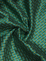 Green Geometric Jacquard Pocket Square