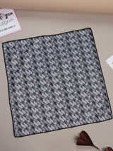 Grey Geometric Jacquard Pocket Square