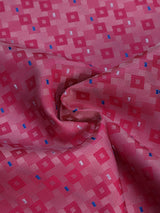 Pink Geometric Jacquard Pocket Square