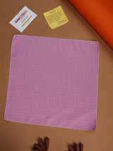 Pink Geometric Jacquard Pocket Square