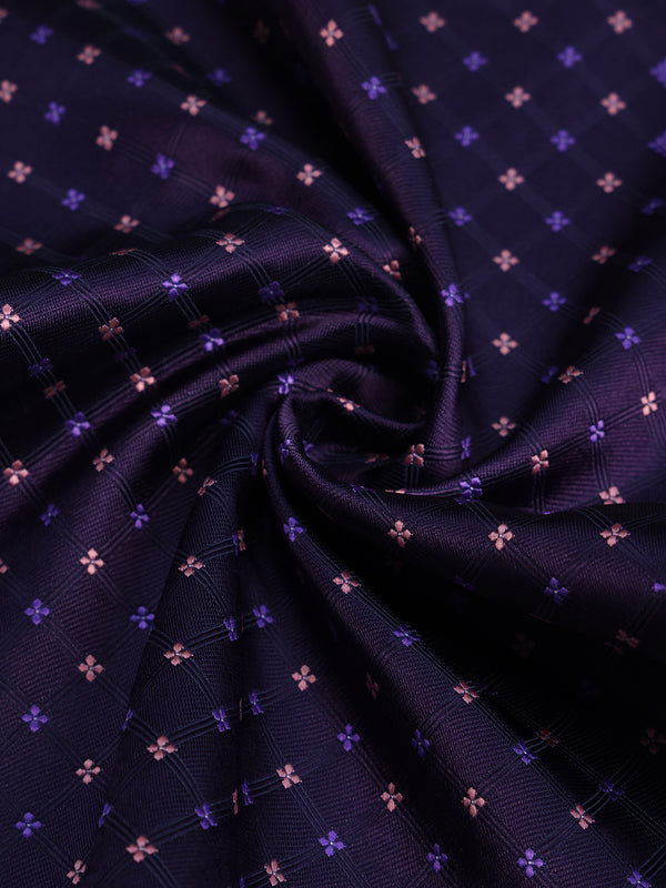 Purple Geometric Jacquard Pocket Square