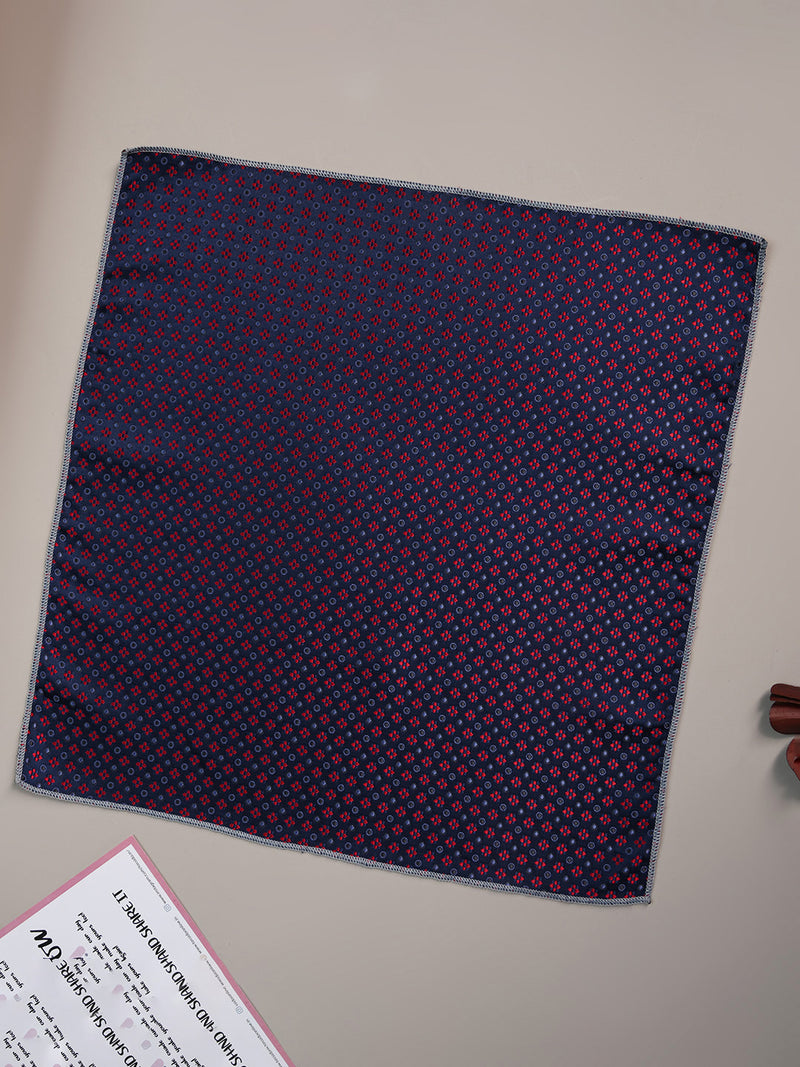 Purple Geometric Jacquard Pocket Square