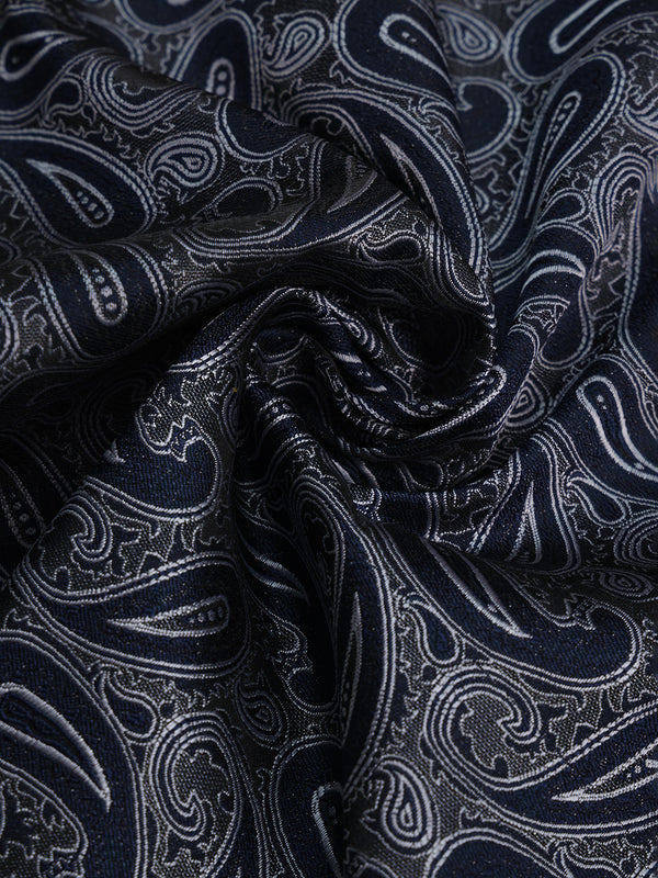 Blue Paisley Jacquard Pocket Square