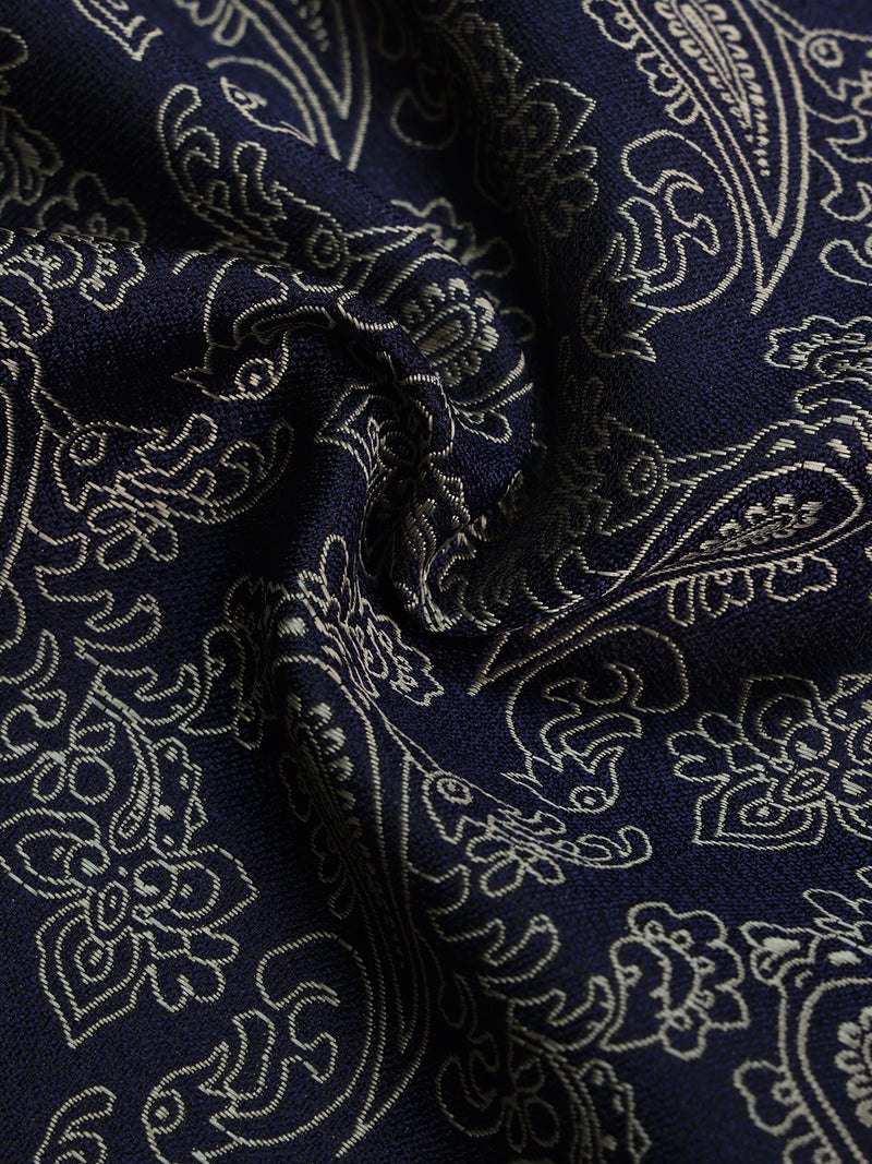 Blue Paisley Jacquard Pocket Square