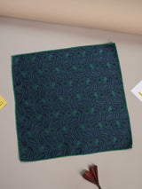 Blue & Green Paisley Jacquard Pocket Square