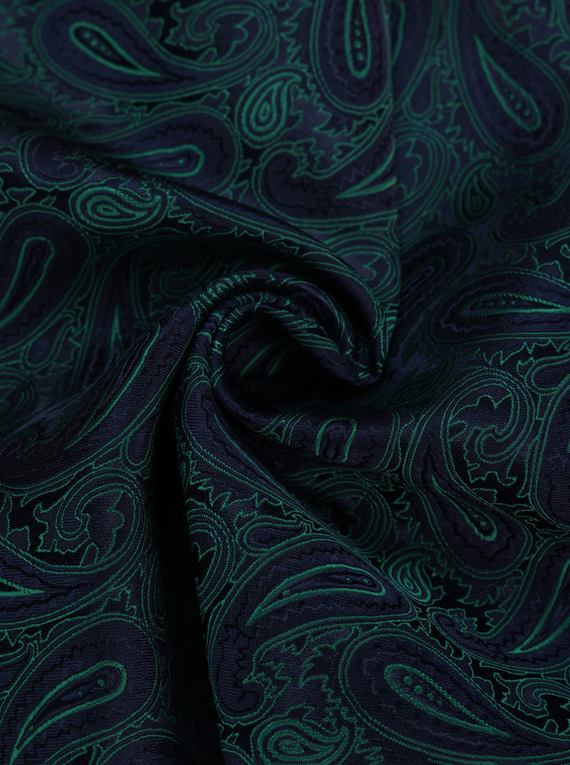 Blue & Green Paisley Jacquard Pocket Square