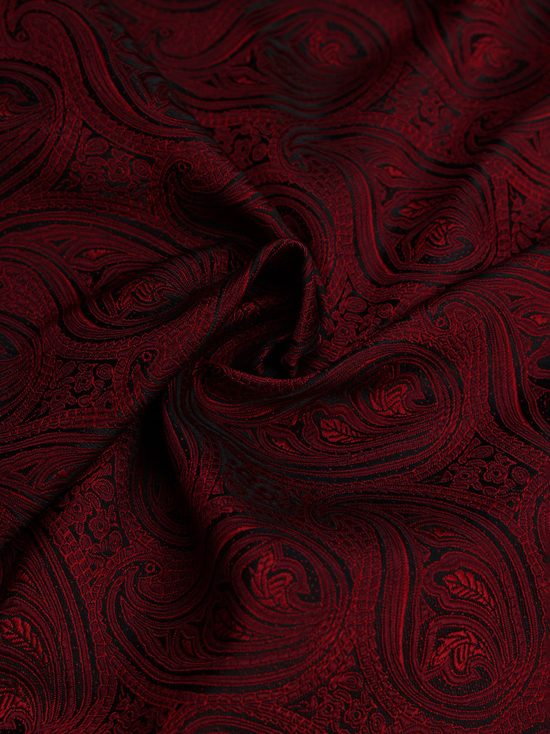 Maroon Paisley Jacquard Pocket Square