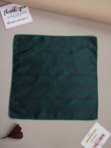 Teal Paisley Jacquard Pocket Square