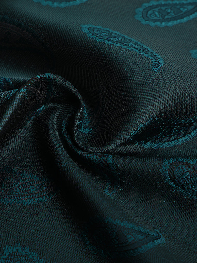 Teal Paisley Jacquard Pocket Square