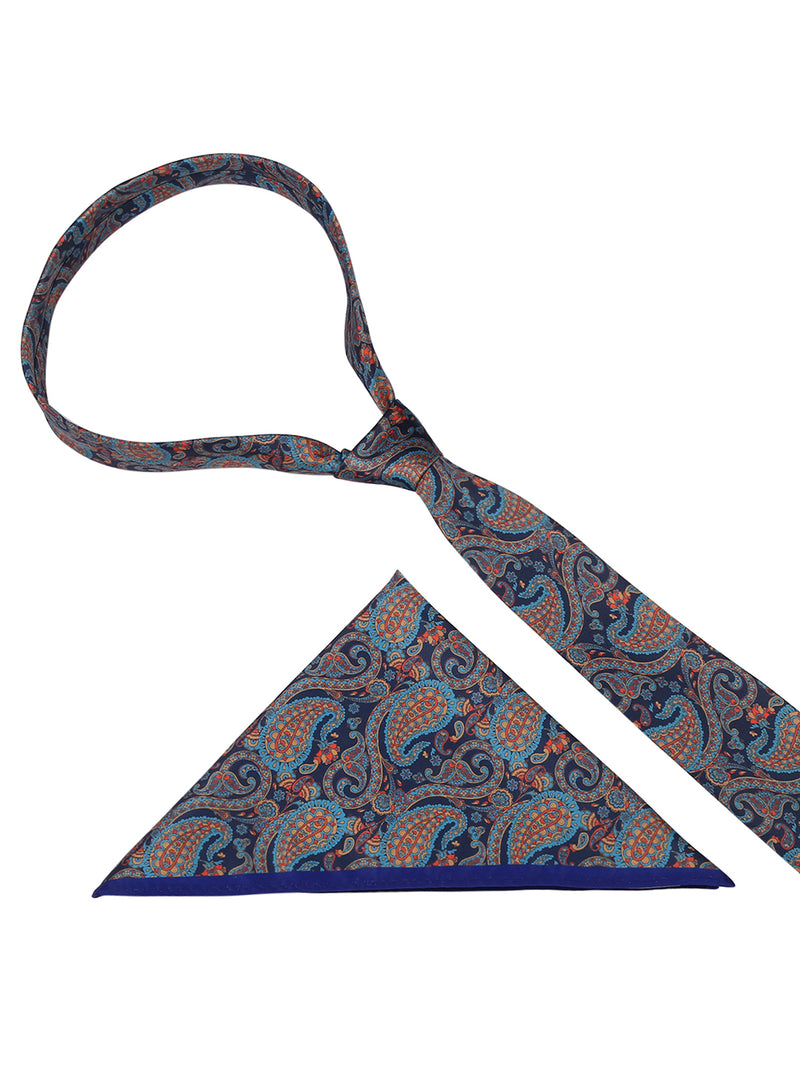 Paisley Printed Necktie & Pocket Square Gift Set