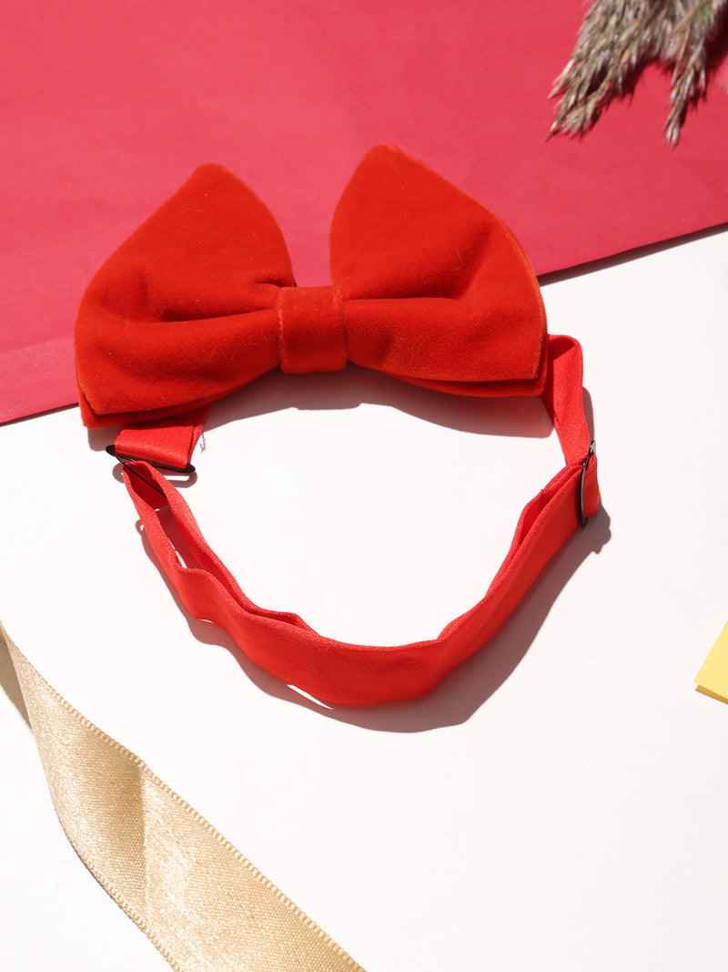 Orange Solid Velvet Bowtie