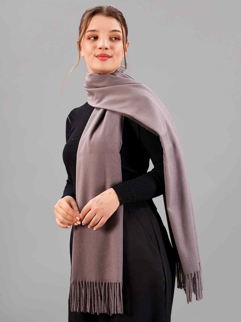 Dark Grey Solid Woolen Muffler
