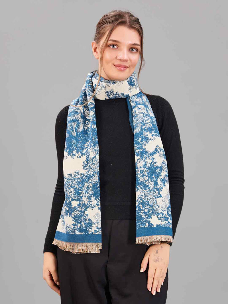 Blue Floral Premium Muffler