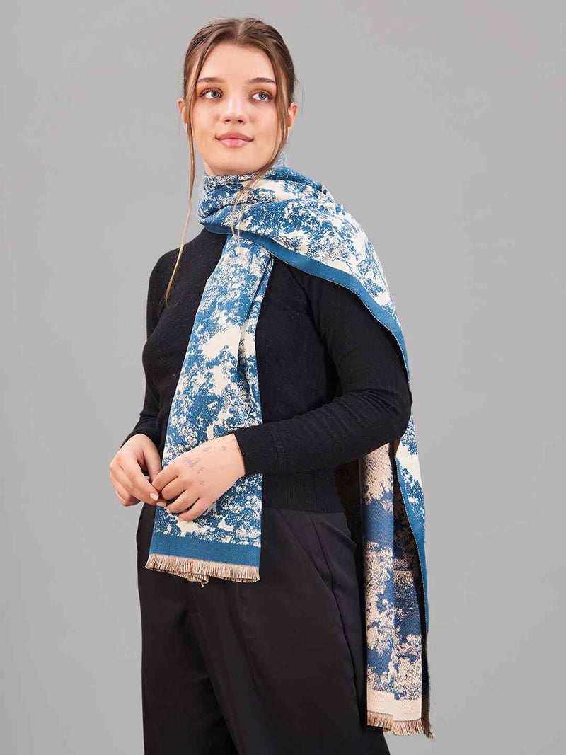 Blue Floral Premium Muffler