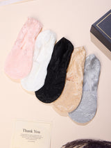 Sheer Lace No-Show Socks – Pack of 5