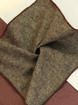 Brown Solid Wool Pocket Square