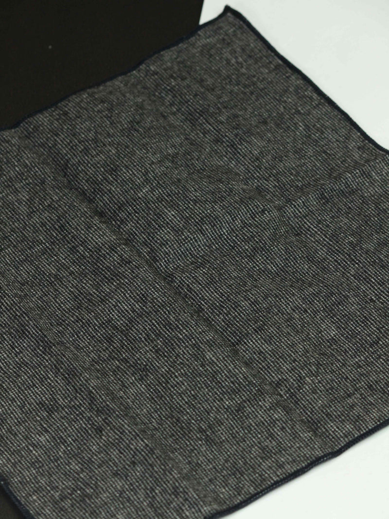 Grey Solid Wool Pocket Square