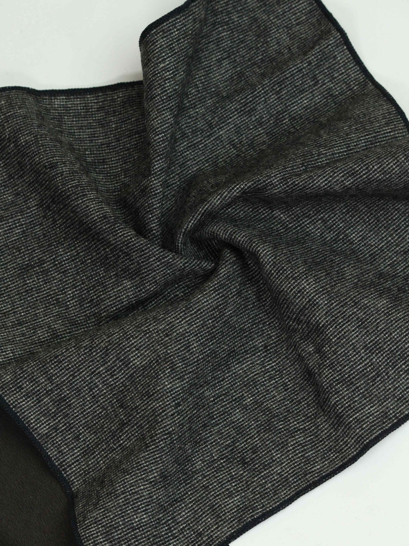 Grey Solid Wool Pocket Square