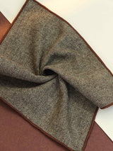 Brown Stripe Wool Pocket Square