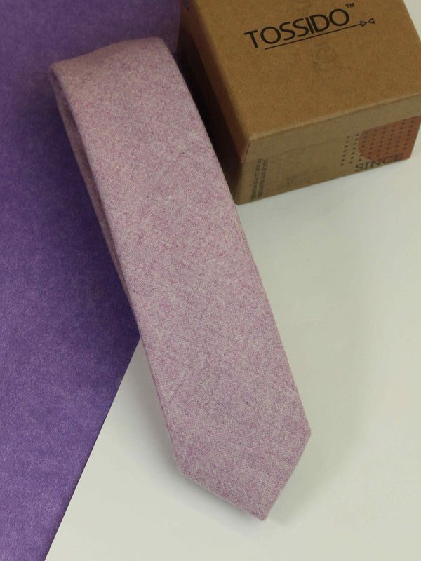 Purple Solid Wool Skinny Necktie