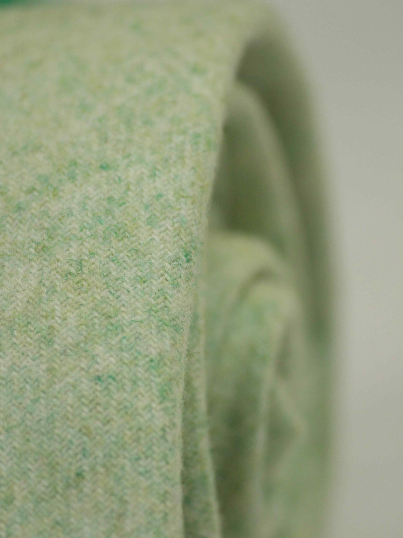 Green Solid Wool Skinny Necktie