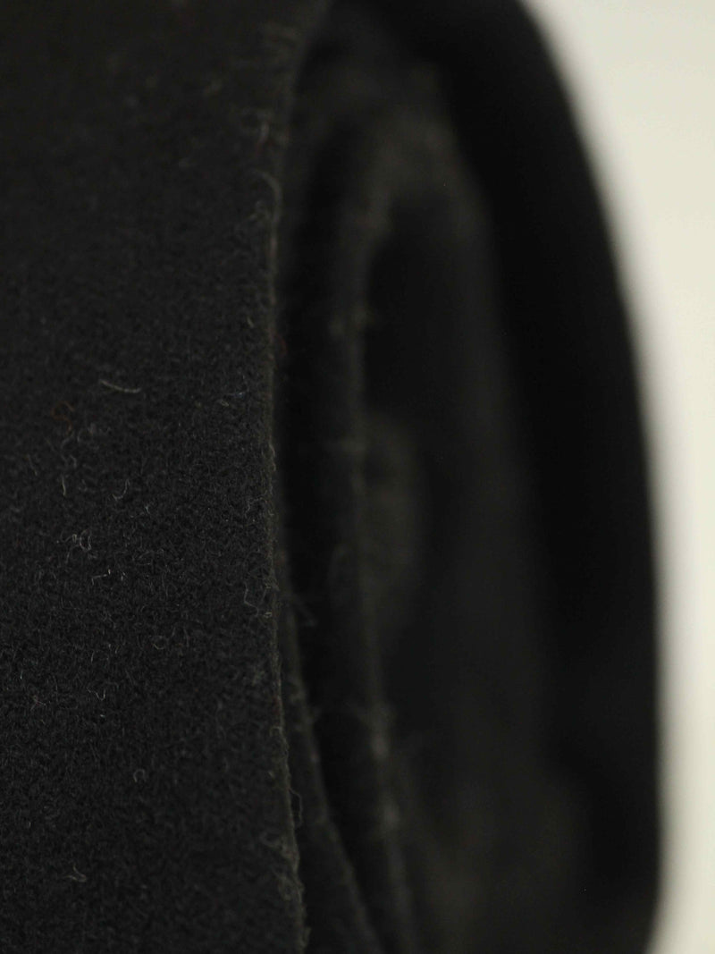 Black Solid Wool Skinny Necktie