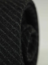 Black Stripe Wool Skinny Necktie