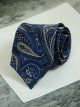 Blue Paisley Woven Silk Necktie