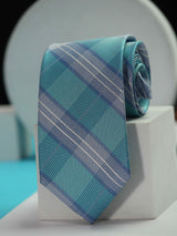 Blue Check Handmade Silk Necktie