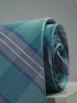 Blue Check Handmade Silk Necktie