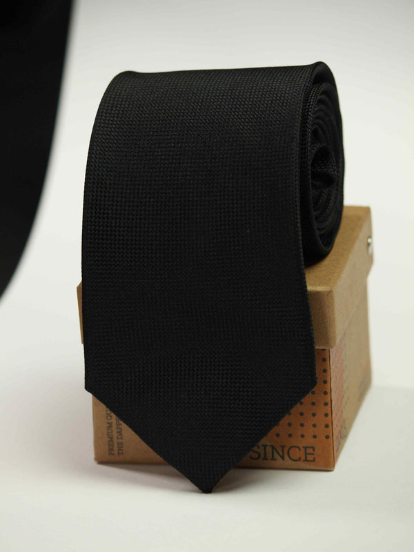 Black Solid Silk Necktie