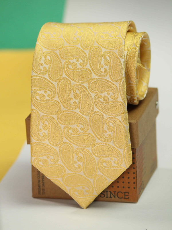 Yellow Paisley Silk Necktie