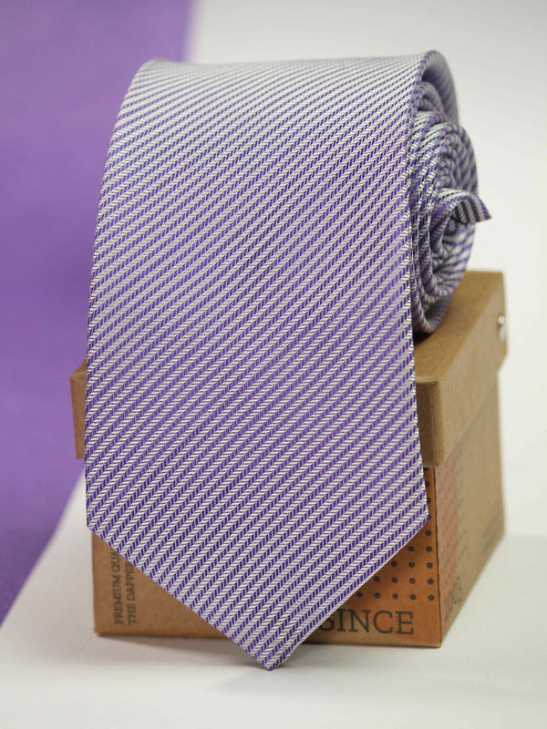 Purple Stripe Silk Necktie 